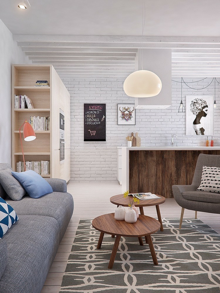 Intérieur design inspiré par le style scandinave décoration originale créative appartement de ville
