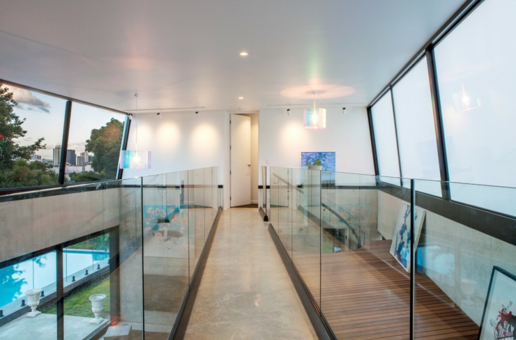 passerelle verre design contemporain