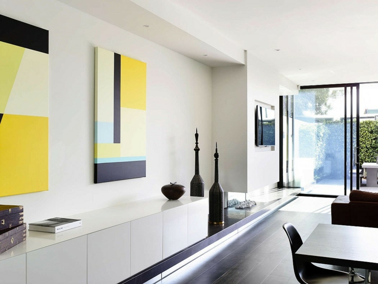 Architecture contemporaine d’intérieur en blanc intérieur moderne art contemporain