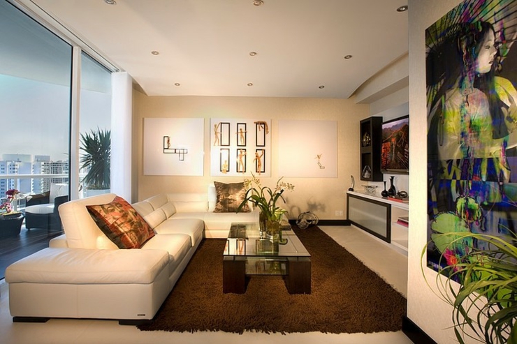 Séjour moderne avec une très belle vue séjour de style appartement de vacances
