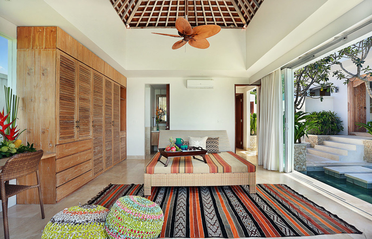 Suite totalement ouverte sur l’extérieur et le patio Design chambre villa de vacances exotiques