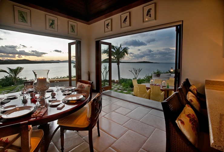 Salle à manger avec vue sublime sur la mer salle à manger villa exotique