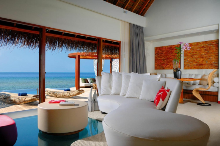 intérieur villa luxueuse île Maldives