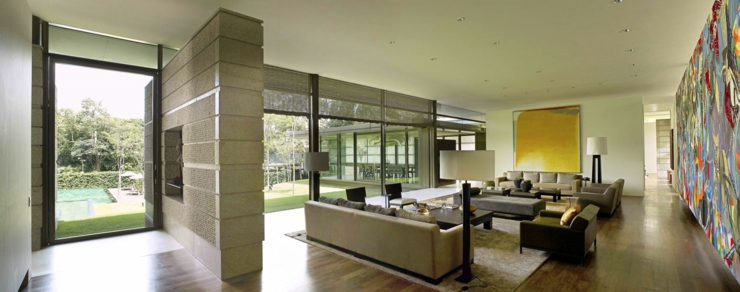Le séjour de cette somptueuse maison contemporaine intérieur luxe et prestige unique lieux maison contemporaine