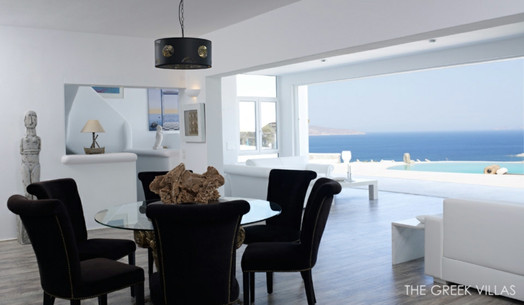 Vacances en Grèce dans la villa à louer Douglas intérieur design moderne luxe location de vacances