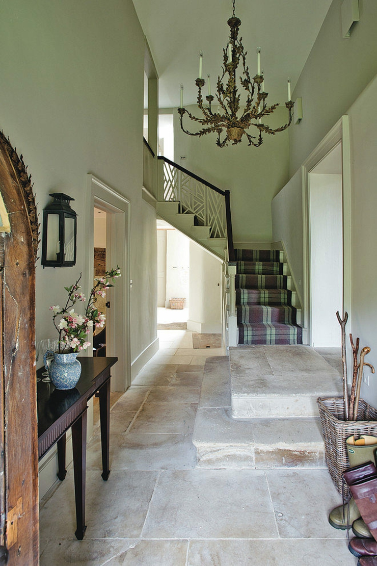 Dalles en pierre au sol pour une ambiance de chic - campagnard intérieur rustique ambiance campagne