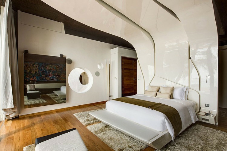 Lignes créatives rendant l’intérieur unique chambre à coucher design luxe