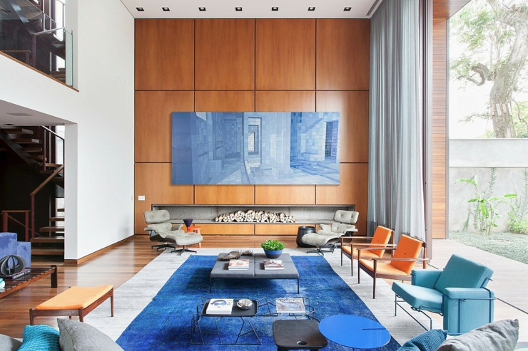 Une résidence lumineuse et moderne de haut standing séjour luxe en bois maison design