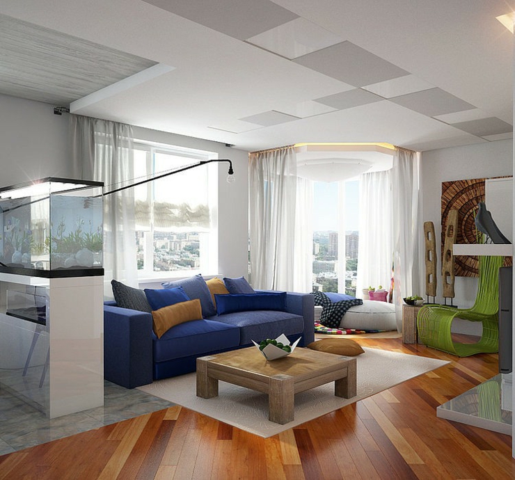 Séjour moderne à l’ameublement design appartement russe moderne designer