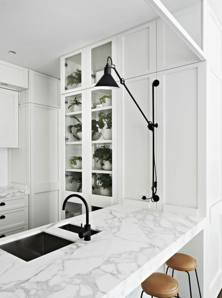 Cuisine tout en blanc & noir cuisine design moderne maison melbourne australie