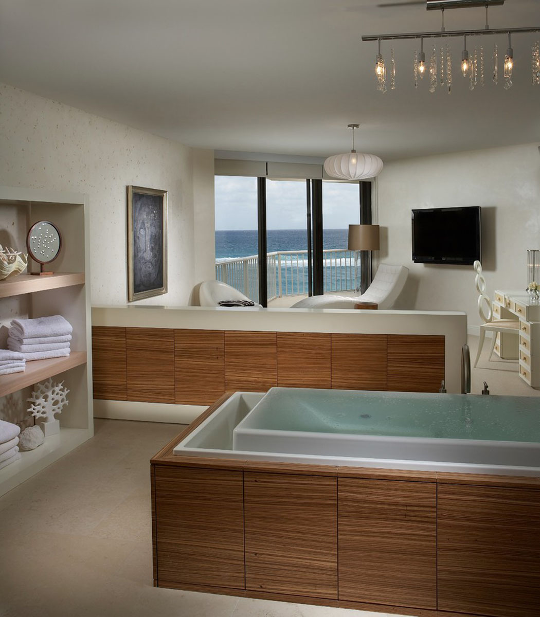 La salle de bains principale aménagée de façon à passer beaucoup de temps dedans salle de bain ultra luxe design