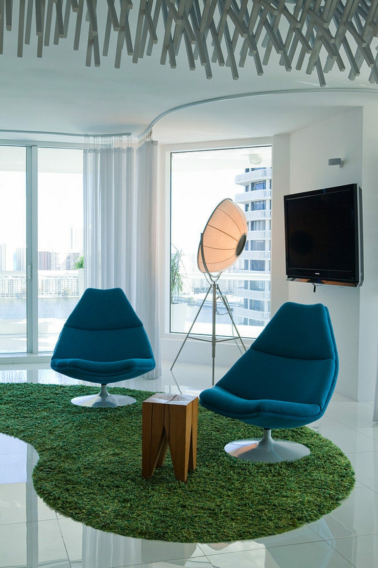 Coin petit salon inspiré par les années 60 de cet appartement de ville appartement citadin maison de ville contemporain de luxe