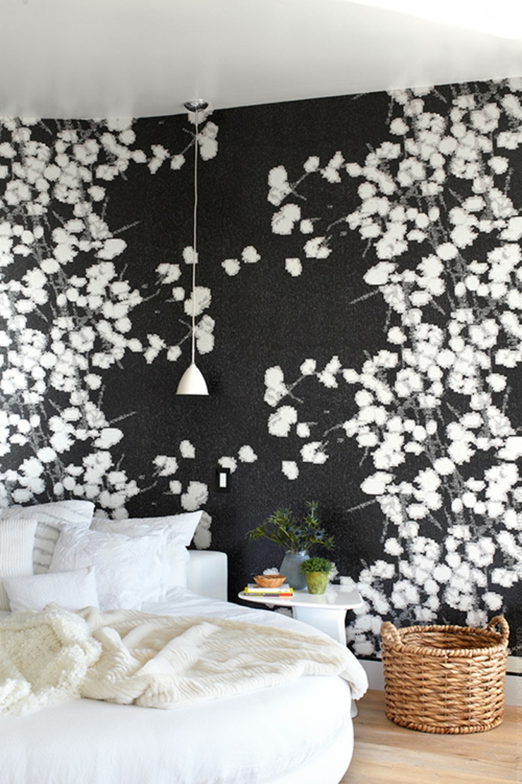 Déco originale dans cette maison d’architecte papier peint déco intérieur maison d'architecte