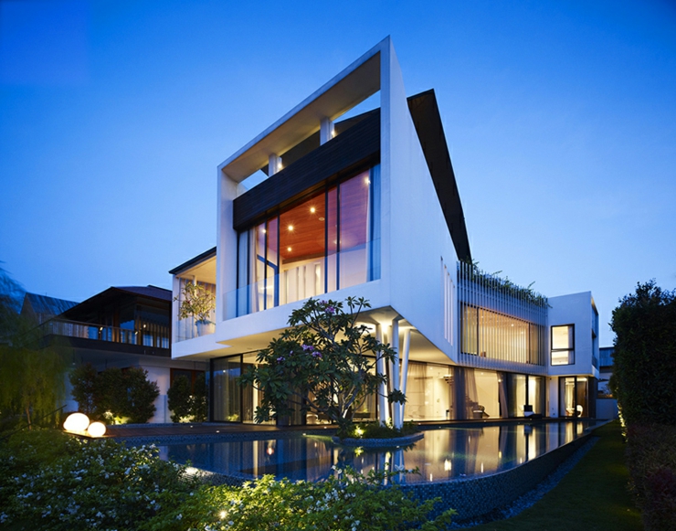 aspect de maison d'architecte luxe à Singapour
