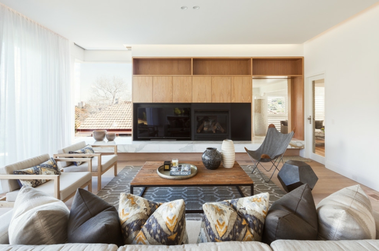 Séjour villa de luxe sur la côte australienne intérieur moderne design contemporain