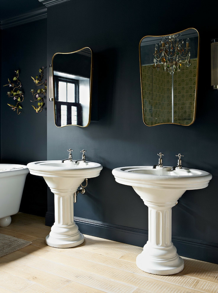 Salle de bains parentale en noir et blanc salle de bain design noir original