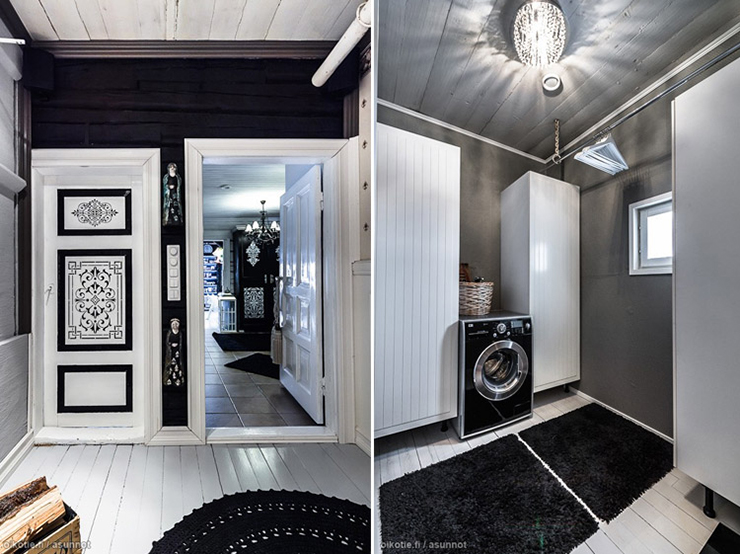 Thème principal de cette belle maison en bois tourne autour du blanc et noir Design intérieur scandinave maison