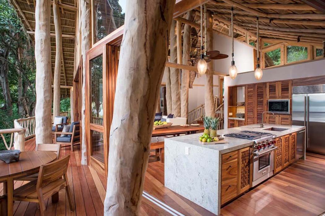 intérieur bois rustique élégant luxe maison à louer mexique