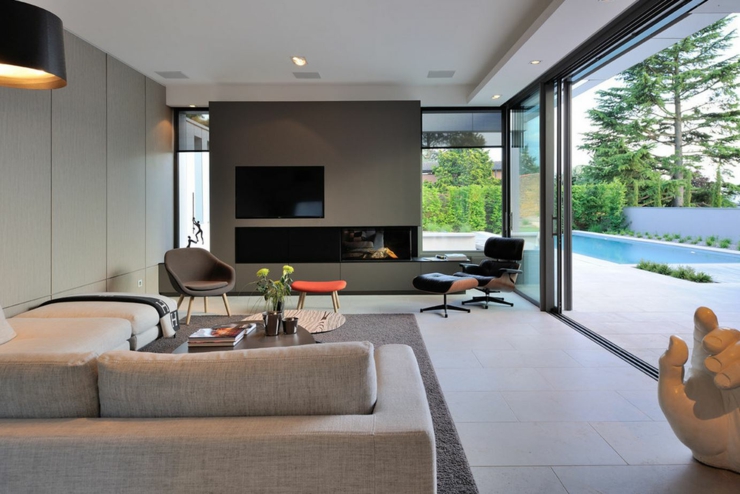 séjour luxe maison avec piscine