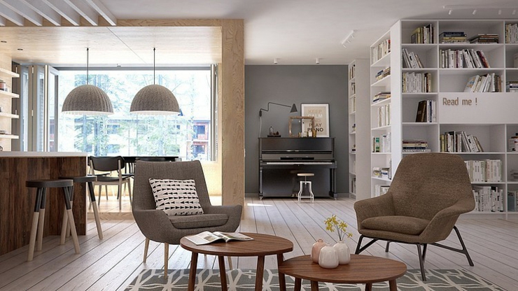 Mobilier simple un brin rétro de cet appartement moderne logement citadin décoration style design
