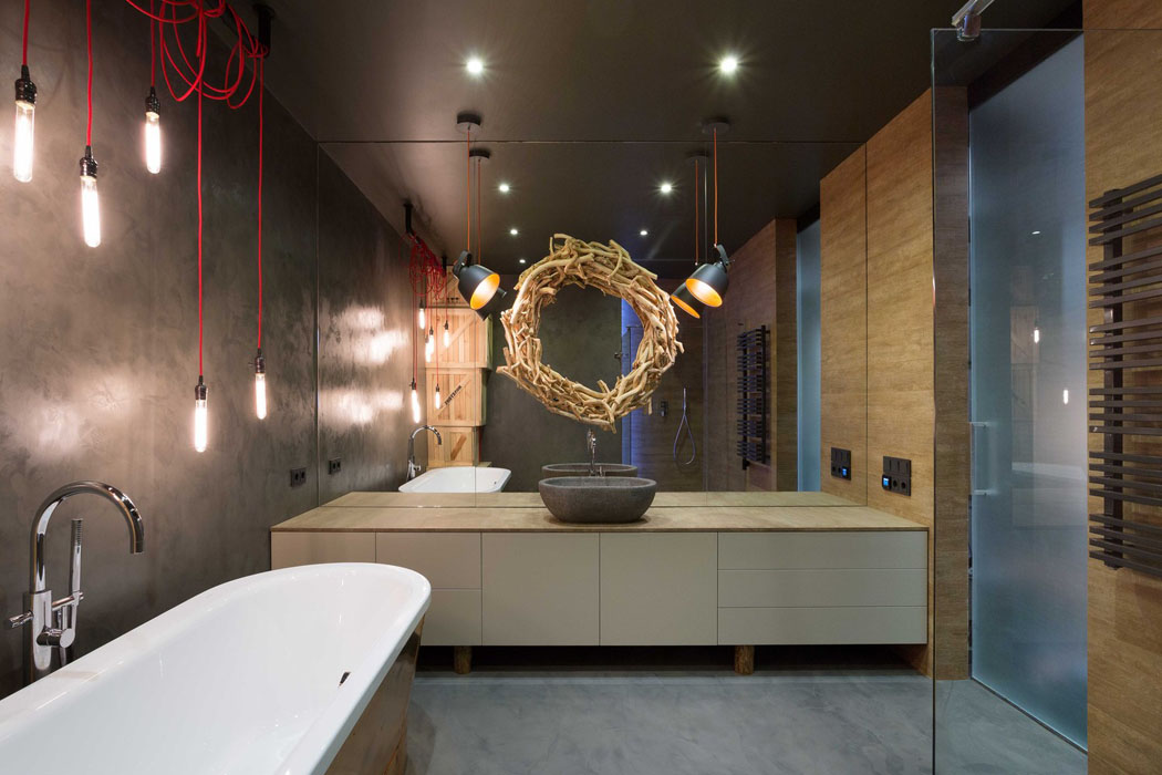 Salle de bains privative au design brut et masculin empreint d’une certaine créativité décoration design industriel salle de bain loft
