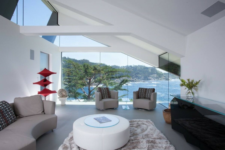 Petit salon à la magnifique vue sur la mer et la plage salon avec vue sur mer