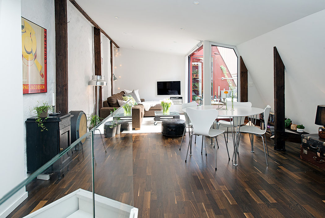 pièce principale de vie appartement duplex scandinave