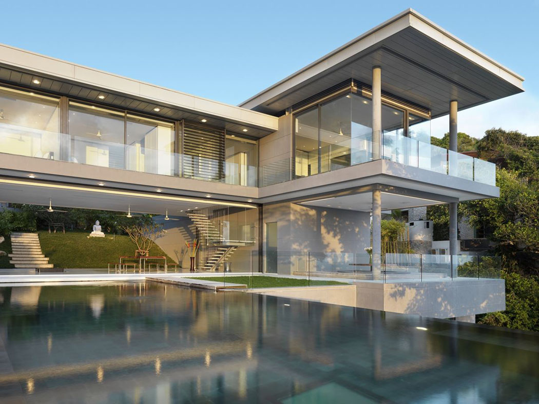 belle piscine extérieure luxe villa de rêve exotique