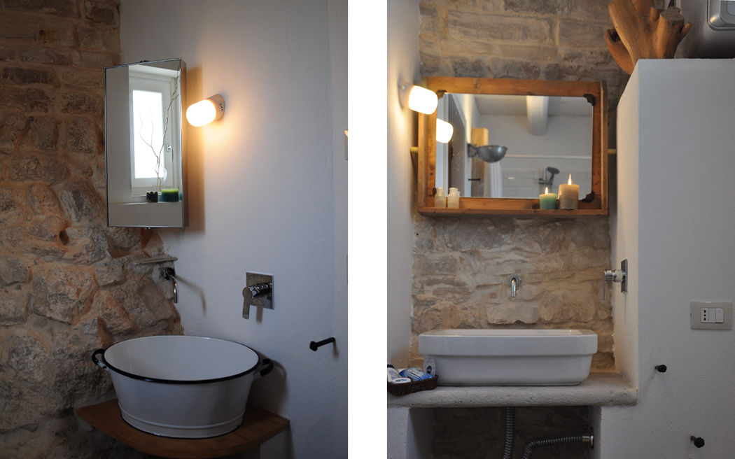 salle de bain design rustique en pierre