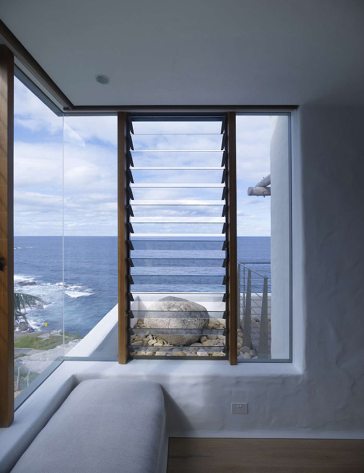 Murs imparfaits et touches zen pour cette résidence secondaire exotique vue sur la mer villa de luxe sur la côte australienne