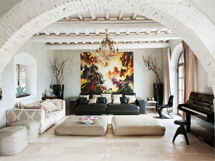 séjour maison rustique unique design