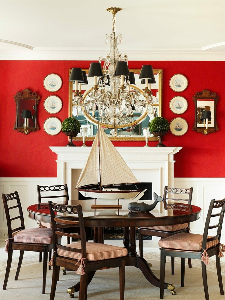 salle à manger couleurs vives maison de vacances hudson river