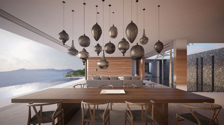 salle à manger luminaire design luxe