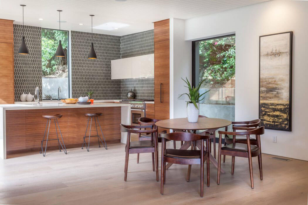 mobilier en bois minimaliste rétro maison moderne neuve