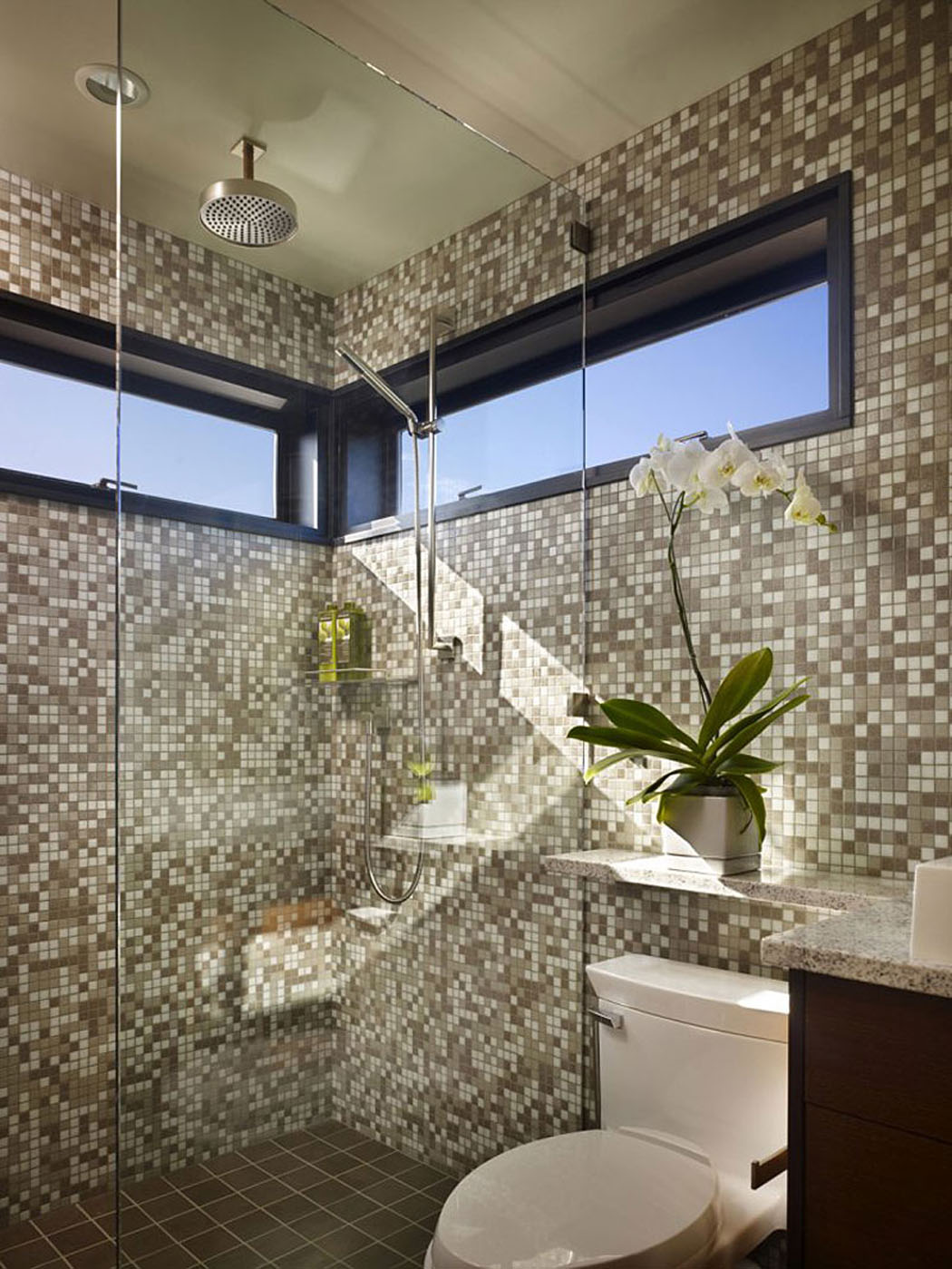La chambre d’ami a sa propre salle d’eau privative ce qui garantit l’intimité des occupants salle de bain maison sur l'eau flottante
