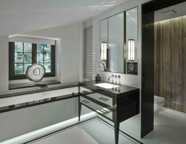 Salle de bains design chic en noir et blanc salle de bain design noir et blanc élégant