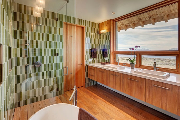 salle de bain baignoire chalet de vacances
