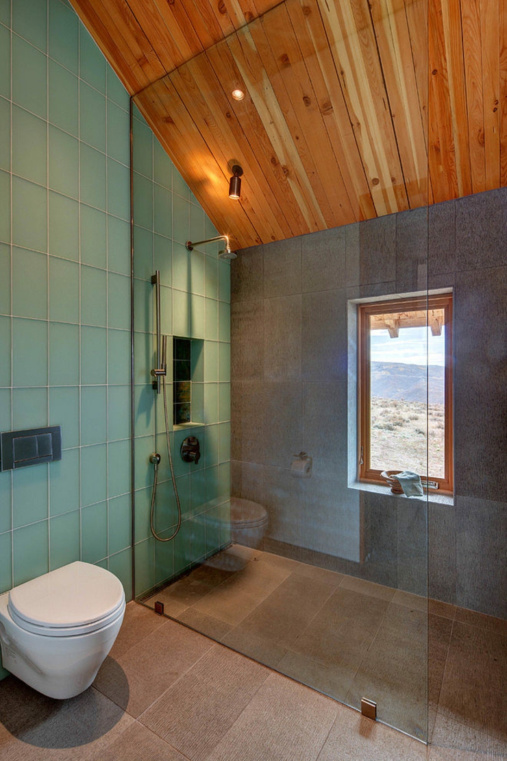 salle de bain maison en bois chalet de vacances