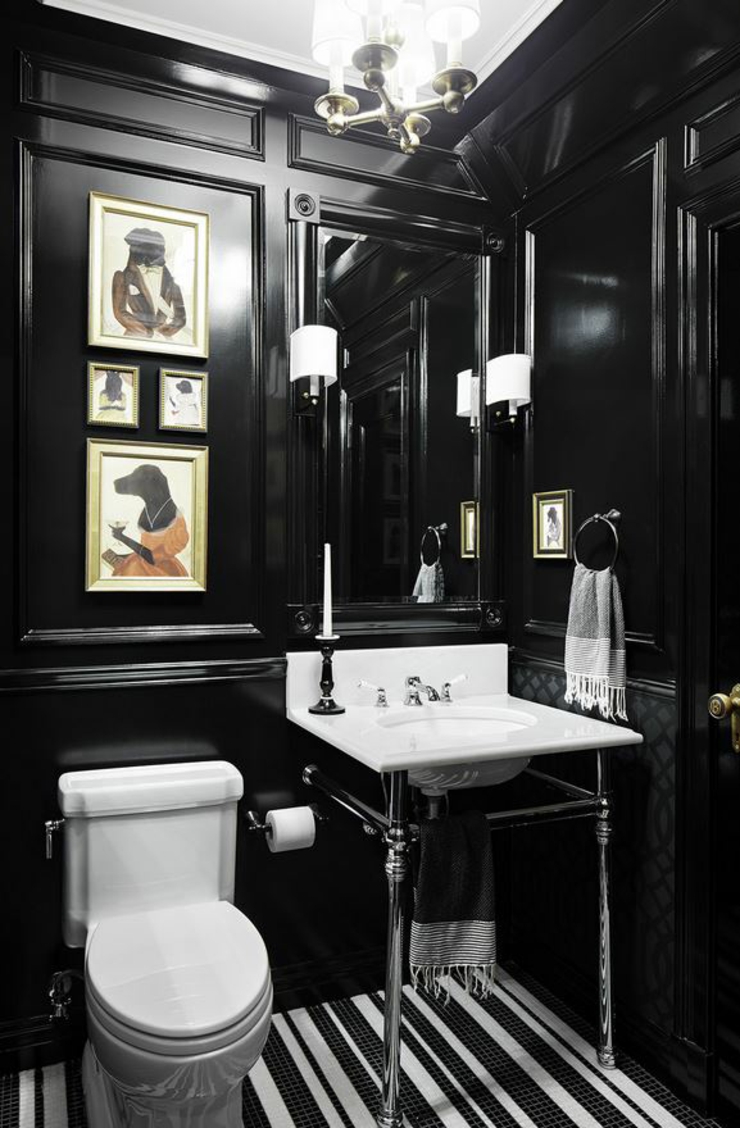 Salle de bains et toilettes peints en noir pour les amis toilettes design peintes en noir