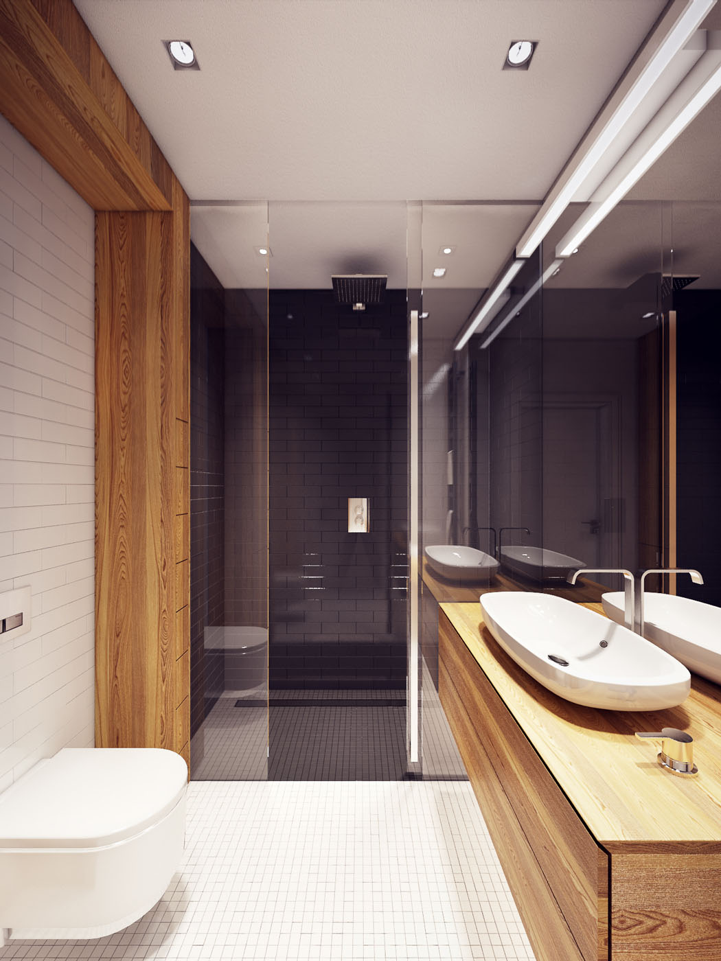 minimaliste épuré salle de bain appartement