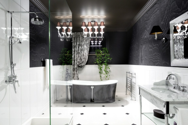 Salle de bains en marbre aux touches rétro belle salle de bain design rétro