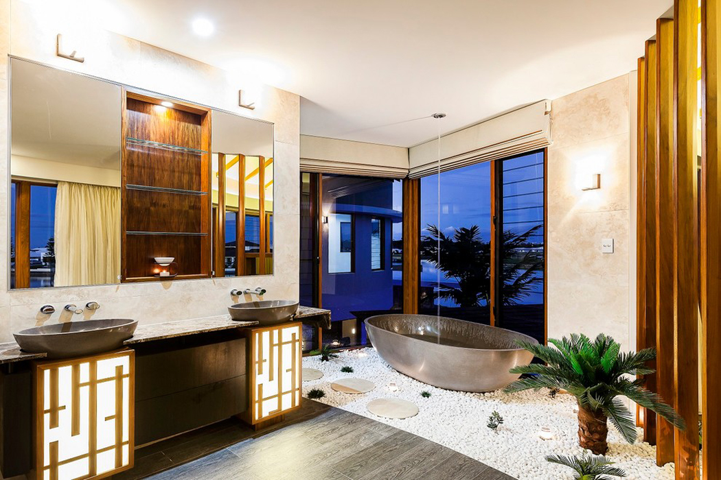 Design influencée par une déco « zen » pour une belle et spacieuse salle de bains Salle de bain déco zen