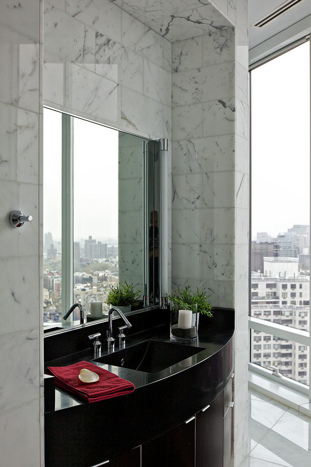 marbre blanc salle de bain élégant luxe