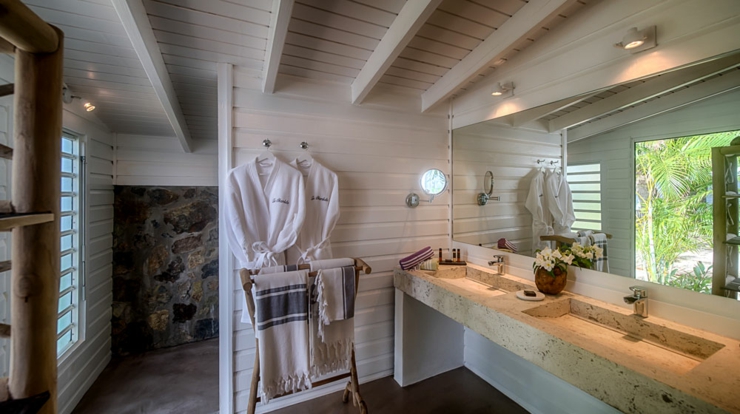 Salle de bains des villas de luxe à Saint Martin salle de bains design exotique Caraïbes