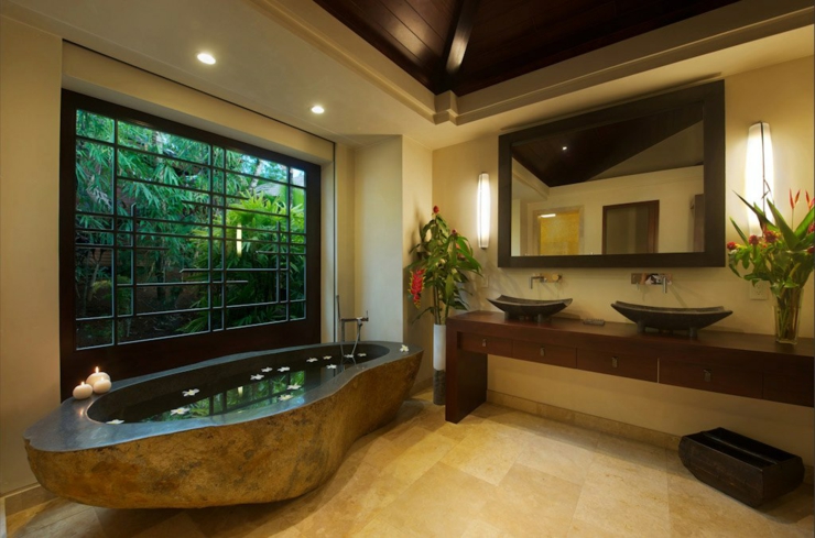 salle de bains luxueuse hawaii exotique