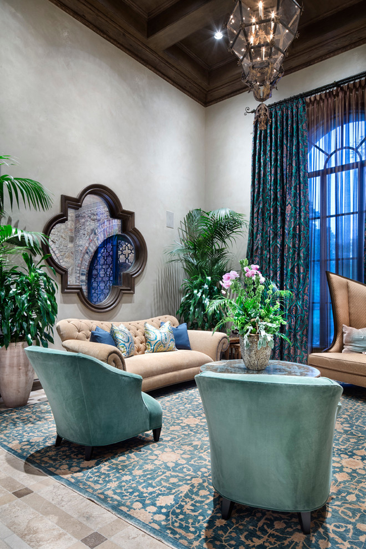 Un des séjours de la propriété à la déco orientale Séjour design élégant et luxueux