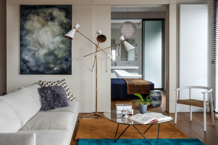 Intérieur agréable de cet appartement moderne de ville séjour appartement loft de luxe