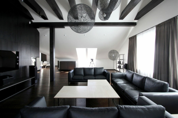 Bel exemple d’aménagement d’un appartement dans les combles aménagement appartement de ville sous toit