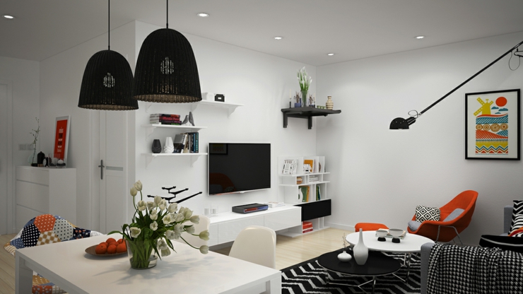 Intérieur meublé selon les principes du design scandinave appartement design nordique tendance