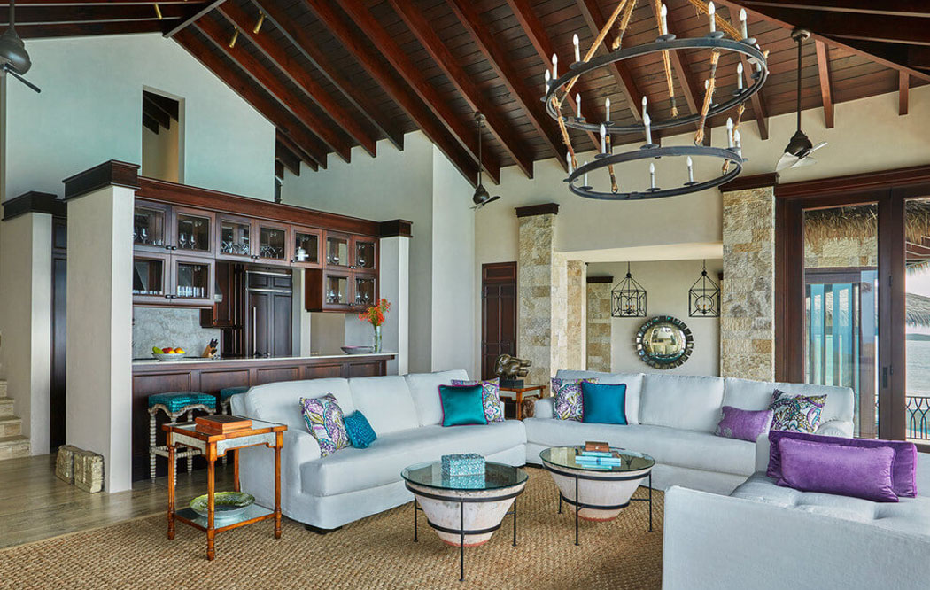 maison secondaire de prestige séjour déco exotique